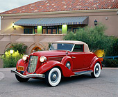 AUT 19 RK0045 02
1936 Auburn Cabriolet Red 3/4 Front View By Building
