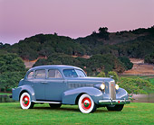 AUT 19 RK0054 01
1937 La Salle Gray 3/4 Front View On Grass Hills Filtered