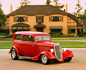 AUT 19 RK0087 03
1934 Ford Tudor Sedan Red 3/4 Front View By House