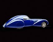 AUT 19 RK0168 04
1939 Talbot Lago 150C-SS Aerodynamic Coupe 3/4 Rear View Studio