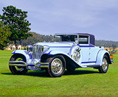AUT 19 RK0205 04
1930 Cord L-29 Blue 3/4 Front View On Grass. 1st American Front-Wheel Drive Car