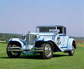 AUT 19 RK0205 06
1930 Cord L-29 Blue 3/4 Front View On Grass. 1st American Front-Wheel Drive Car