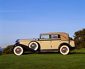 AUT 19 RK0215 01
1932 Chrysler Imperial Sedan Tan Profile On Grass Blue Sky
