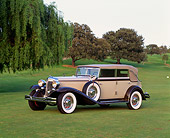 AUT 19 RK0217 08
1932 Chrysler Imperial Sedan Tan 3/4 Front View On Grass By Trees