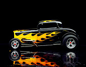 AUT 19 RK0224 02
1932 Ford Coupe Black With Flames Profile On Mylar Floor Studio