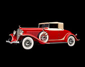 AUT 19 RK0232 04
1932 Red Auburn Cabriolet, 3/4 front in studio on black