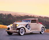 AUT 19 RK0255 07
1933 White Packard V-12 Coupe 3/4 Front View On Pavement By Hills