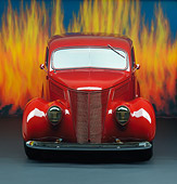 AUT 19 RK0294 09
Ford Roadster Red Front View In Studio With Flames