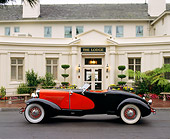 AUT 19 RK0304 01
1931 Duesenberg Model J Red And Black Convertible Profile View On Pavement By Lodge