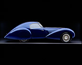AUT 19 RK0319 06
1939 Talbot Lago 150C-SS Aerodynamic Coupe Blue Profile On Gray Line Studio