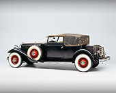 AUT 19 RK0414 04
1930 Packard 745 Rollison Victoria Convertible Black Rear 3/4 View On White Seamless Studio