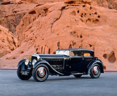 AUT 19 RK0420 02
1930 Bentley Speed Six Corsica Coupe 3/4 Side View On Pavement By Red Rocks