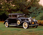 AUT 19 RK0464 07
1931 Cadillac V-16 Fleetwood Town Coupe Black 3/4 Front View On Grass By Trees