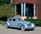 AUT 19 RK0471 01
1936 Cord Westchester Model 810 Silver 3/4 Front View By Museum