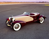 AUT 19 RK0540 01
1931 Cord L29 Speedster Burgundy And Beige Overhead Side 3/4 View On Pavement