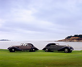 AUT 19 RK0548 04
1934 Hispano-Suiza Coupe de Ville And Chauffer Blue And Gray 3/4 Front View By Water