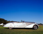 AUT 19 RK0552 02
1938 Horch 853A Sport Cabriolet Silver Profile View On Grass Blue Sky