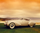 AUT 19 RK0585 05
1937 Delage D8-120 S Pourtout Aero Coupe Silver Side 3/4 View On Grass By Water Filtered