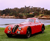 AUT 19 RK0587 02
1938 Alfa Romeo 8C 2900B Red 3/4 Front View On Grass By Water