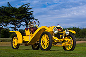 AUT 19 RK0626 01
1913 Pope Hartford Portola Roadster Yellow Low 3/4 Front View On Grass By Tree