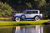 AUT 19 RK0685 01
1931 Franklin 153 Sedan Gray And Blue Front 3/4 View On Grass By Pond Trees