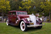 AUT 19 RK0700 01
1933 Pierce-Arrow 1236 Twelve Sedan Brown Front 3/4 View On Grass By Trees