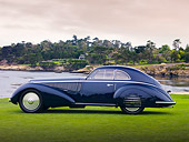 AUT 19 RK0712 01
1938 Alfa Romeo 8C 2900B Touring Blue Profile View On Grass By Ocean Best Of Show Pebble Beach