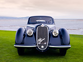 AUT 19 RK0717 01
1938 Alfa Romeo 8C 2900B Touring Blue Front View On Grass By Ocean Best Of Show Pebble Beach
