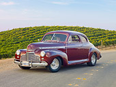 AUT 20 RK0398 01
1941 Chevrolet Special Deluxe Coupe Burgundy 3/4 Front View On Pavement By Vineyard