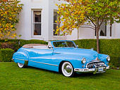 AUT 20 RK0412 01
1946 Buick Super Convertible Blue 3/4 Front View On Grass By House