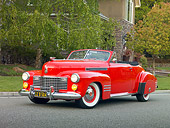 AUT 20 RK0438 01
1941 Cadillac 62 Convertible Red 3/4 Front View On Pavement By House
