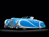 AUT 20 RK0492 01
1949 Delahaye 175 S Saoutchik Roadster Blue 3/4 Front View In Studio