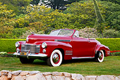 AUT 20 RK0527 01
1941 Cadillac 6267 Convertible Maroon 3/4 Front View On Grass
