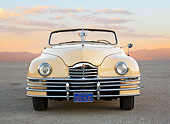 AUT 20 RK0653 01
1948 Packard Super 8 Convertible Arizona Beige Front View On Pavement At Dusk