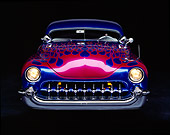 AUT 20 RK0054 02
1949 Mercury Custom Street Rod Blue With Flames Head On Shot Studio