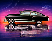 AUT 20 RK0109 09
1949 Cadillac Sedanette Coupe Wildberry Profile View On Mylar Floor Purple Clouds