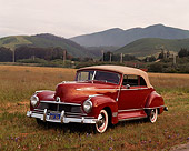 AUT 20 RK0115 02
1946 Hudson Super 6 Convertible Red 3/4 Front View On Grass