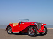 AUT 20 RK0296 01
1948 MG TC Red Convertible Red 3/4 Front View On Pavement