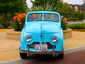 AUT 20 RK0308 01
1947 Crosley Convertible Aqua Head On View On Pavement By Trees