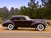 AUT 20 RK0328 01
1940 Packard Darrin Sport Sedan Burgundy 3/4 Front On Dirt
