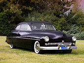 AUT 20 RK0332 01
1949 Mercury 2-Door Sedan Black 3/4 Front View On Grass By Trees