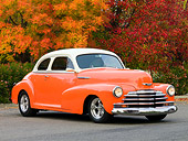 AUT 20 RK0336 01
1948 Chevrolet Fleetmaster Coupe Salmon & Cream 3/4 Front View On Pavement