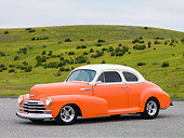 AUT 20 RK0343 01
1948 Chevrolet Fleetmaster Coupe Salmon & Cream 3/4 Front View On Pavement