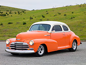 AUT 20 RK0344 01
1948 Chevrolet Fleetmaster Coupe Salmon & Cream 3/4 Front View On Pavement