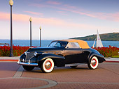 AUT 20 RK0349 01
1940 Cadillac Convertible Black 3/4 Front View By Water
