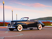 AUT 20 RK0352 01
1940 Cadillac Convertible Black 3/4 Front View By Water