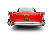AUT 21 BK0074 01
1957 Chevrolet Bel Air Red And White Rear View On White Seamless