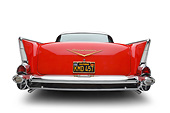 AUT 21 BK0076 01
1957 Chevrolet Bel Air Red And White Rear View On White Seamless