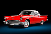 AUT 21 BK0125 01
1957 Ford Thunderbird Red With White Top 3/4 Front View In Studio