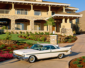 AUT 21 RK0100 12
1959 White DeSoto Adventurer Overhead 3/4 Side On Driveway In Front Of House Blue Sky